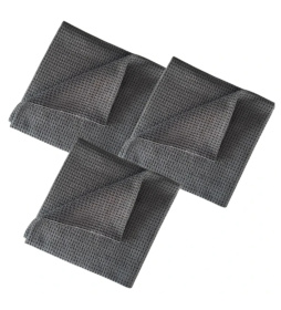 Royal Pads Glassfiber 40x40cm Szary 3szt - zestaw bezkrawędziowych mikrofibr waflowych do szyb