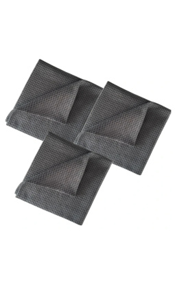 Royal Pads Glassfiber 40x40cm Szary 3szt - zestaw bezkrawędziowych mikrofibr waflowych do szyb - 1