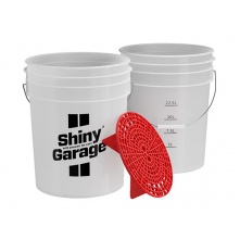 Shiny Garage Wash Bucket 20L + GritGuard Red - wiadro z czerwonym separatorem - 1