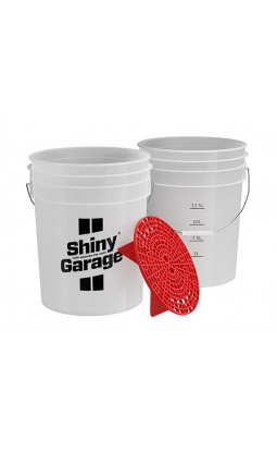 Shiny Garage Wash Bucket 20L + GritGuard Red - wiadro z czerwonym separatorem - 1