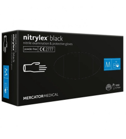 Nitrylex rękawiczki czarne M 100 szt. 