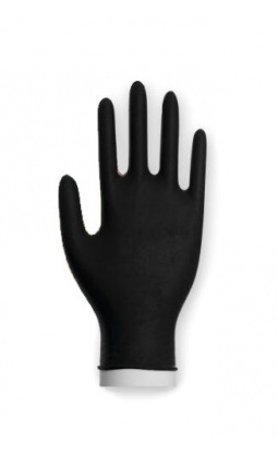 Rękawiczki nitrylowe bezpudrowe czarne 100 sztuk rozmiar L - 1