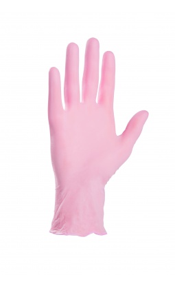 Rękawiczki nitrylowe bezpudrowe różowe 100 sztuk rozmiar M - 1