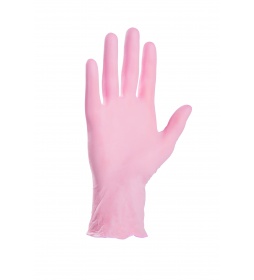Rękawiczki nitrylowe bezpudrowe różowe 100 sztuk rozmiar S