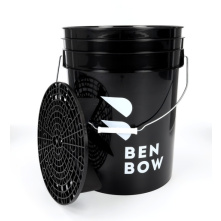 BenBow 000780 - czarne wiadro detailingowe 20L z czarnym separatorem  - 1