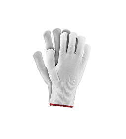 DHWRAP Rękawiczki bezpyłowe biało-czerwone M 2szt