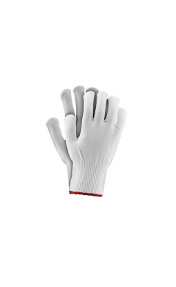 DHWRAP Rękawiczki bezpyłowe biało-czerwone M 2szt - 1