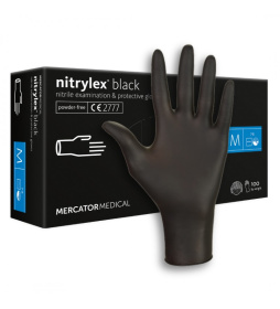 Mercator Rękawiczki Nitrylowe Czarne M 