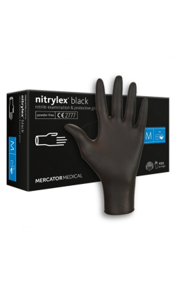 Mercator Rękawiczki Nitrylowe Czarne M  - 1